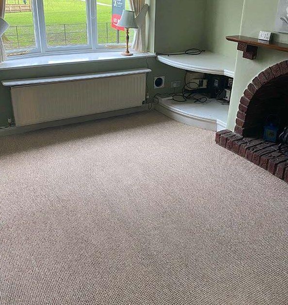 Lounge carpet, three-bed house after cleaning
